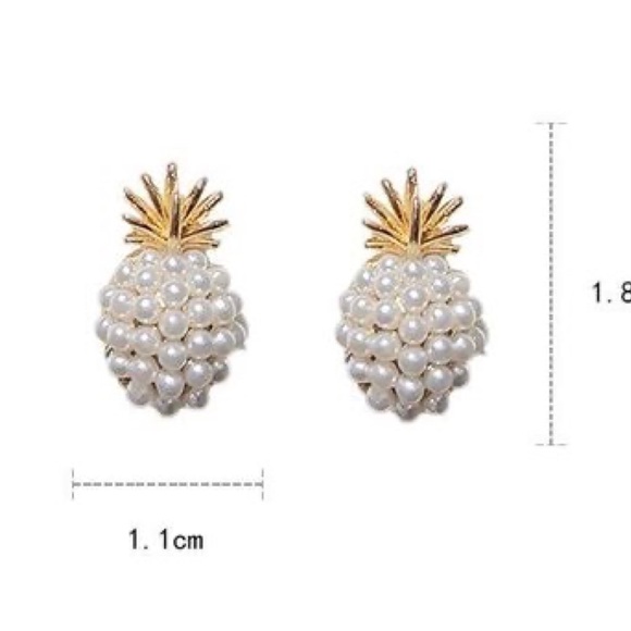 Jewelry - Pineapple Faux Pearl Alloy Earrings